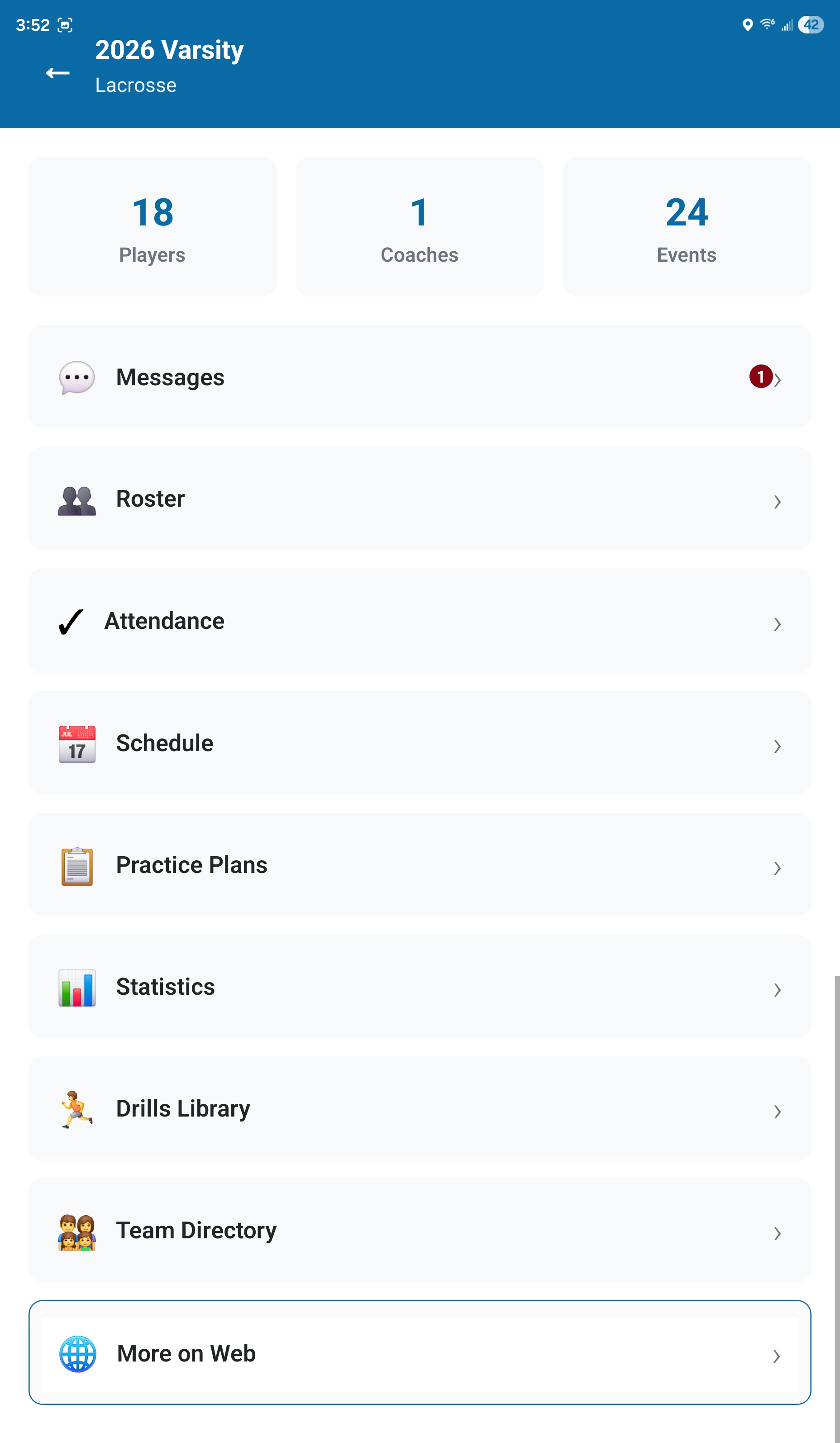 Coach Team Dashboard