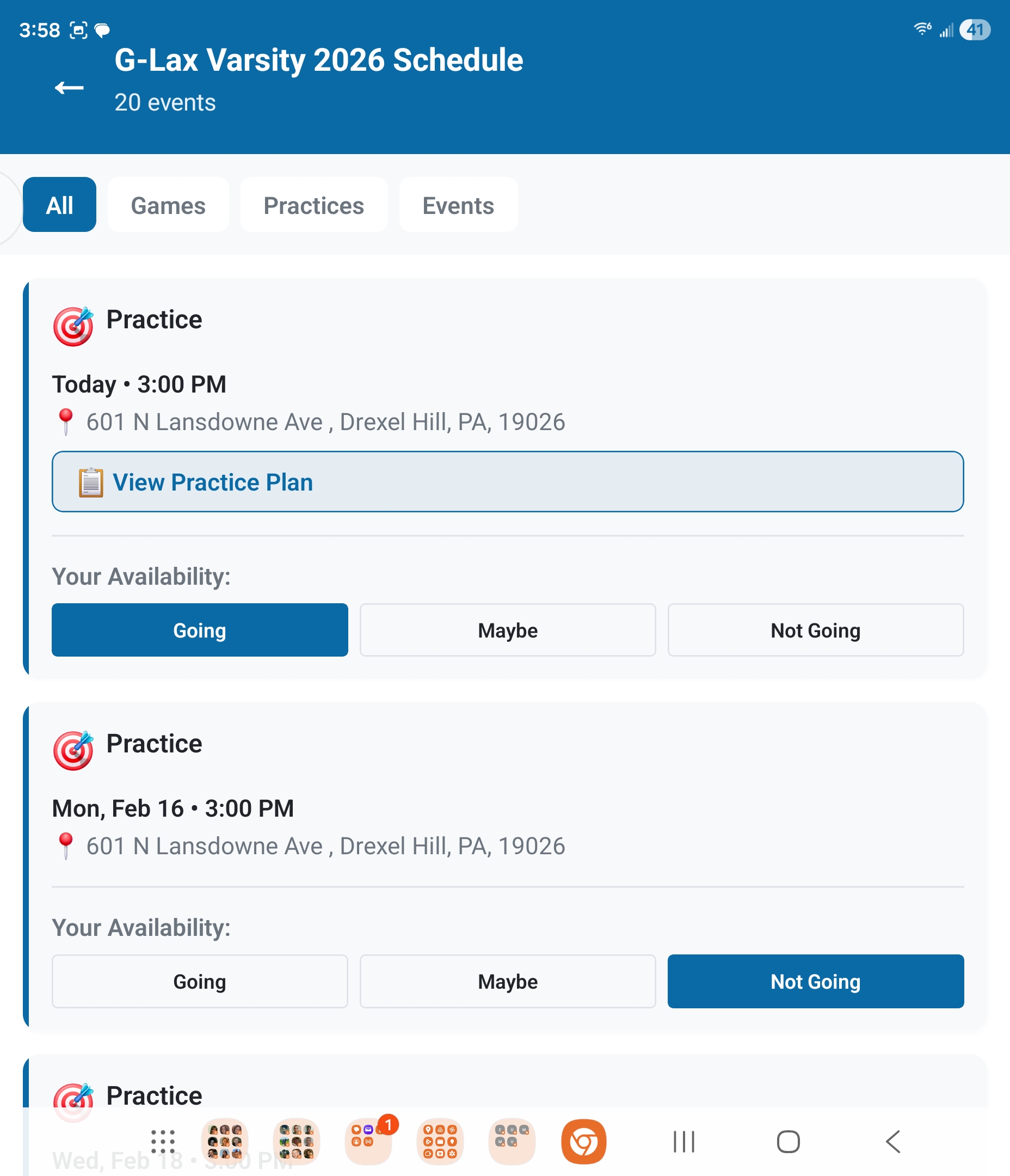 Schedule with Availability